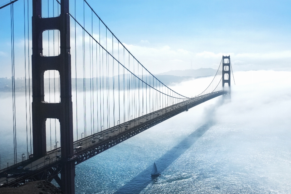 Water architecture fog bridge