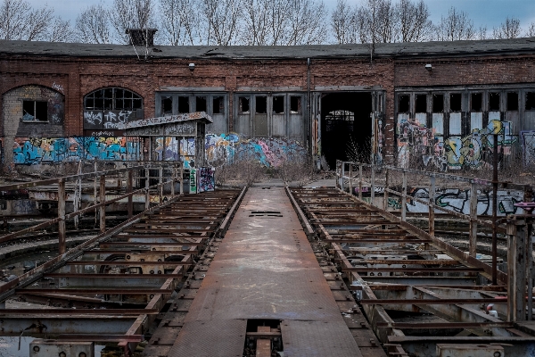 Track bridge building urban Photo