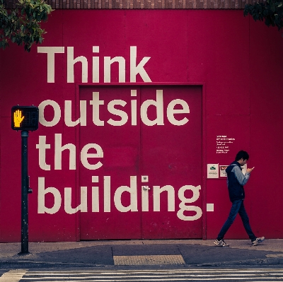 Advertising sign red banner Photo